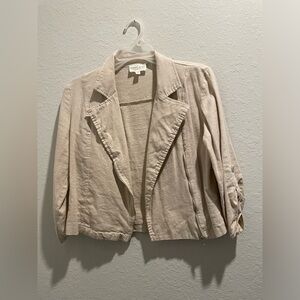 Tan Mosaic & Co. linen blazer. Size medium.